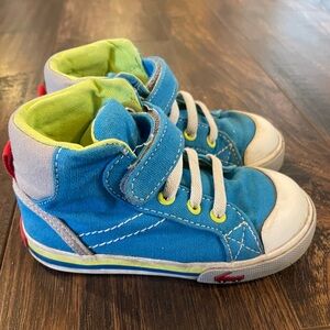 See Kai Run - blue Dane canvas high tops, toddler size 7